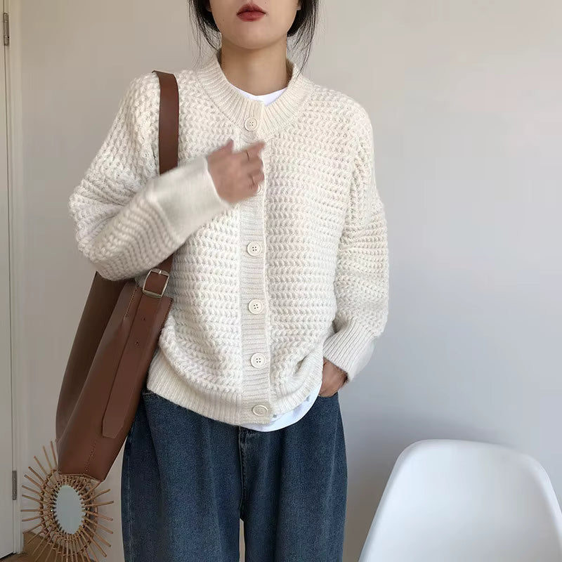 KOREAN-STYLE WOOL CARDIGAN