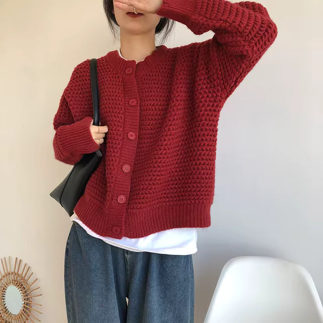 KOREAN-STYLE WOOL CARDIGAN