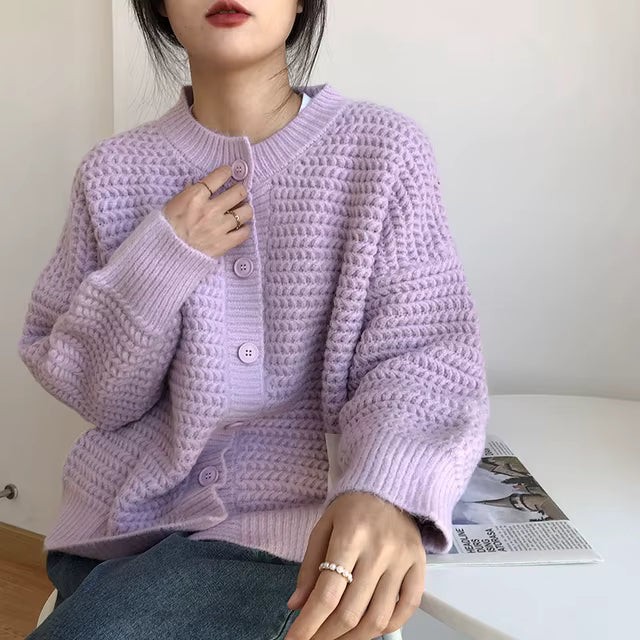 KOREAN-STYLE WOOL CARDIGAN