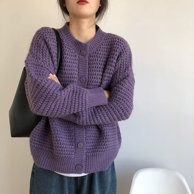 KOREAN-STYLE WOOL CARDIGAN