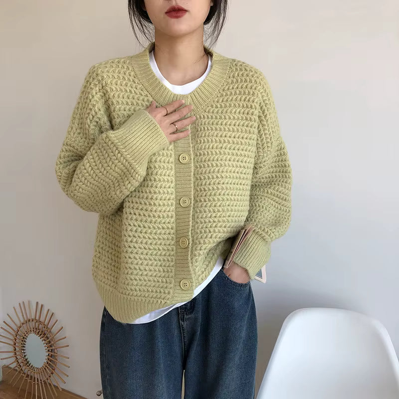 KOREAN-STYLE WOOL CARDIGAN