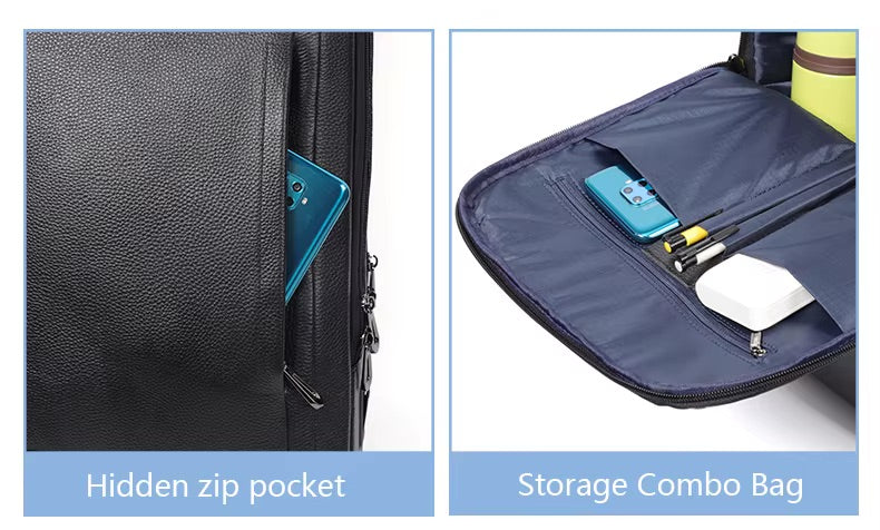 Premium Genuine Leaer Laptop Bapa Business And Travel Bag Wi Usb Charging Port