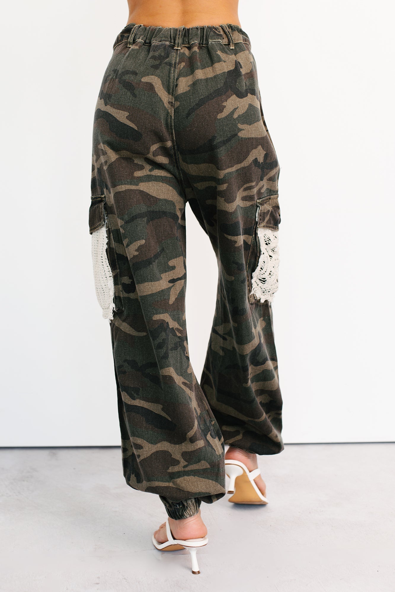 On Duty Cutie Distressed Cargo POL Joggers (Camo) - NanaMacs