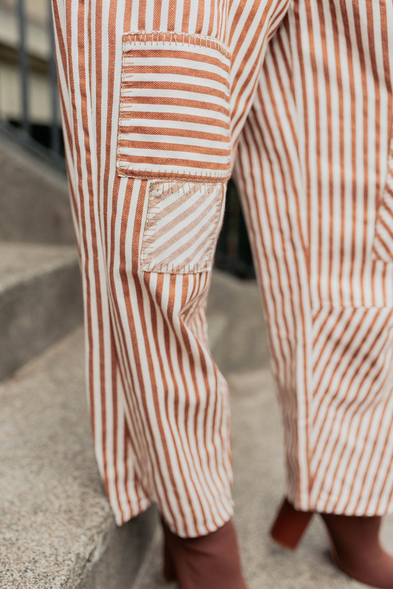 High Spirits Limited Edition Striped Barrel Jeans (Caramel) - NanaMacs
