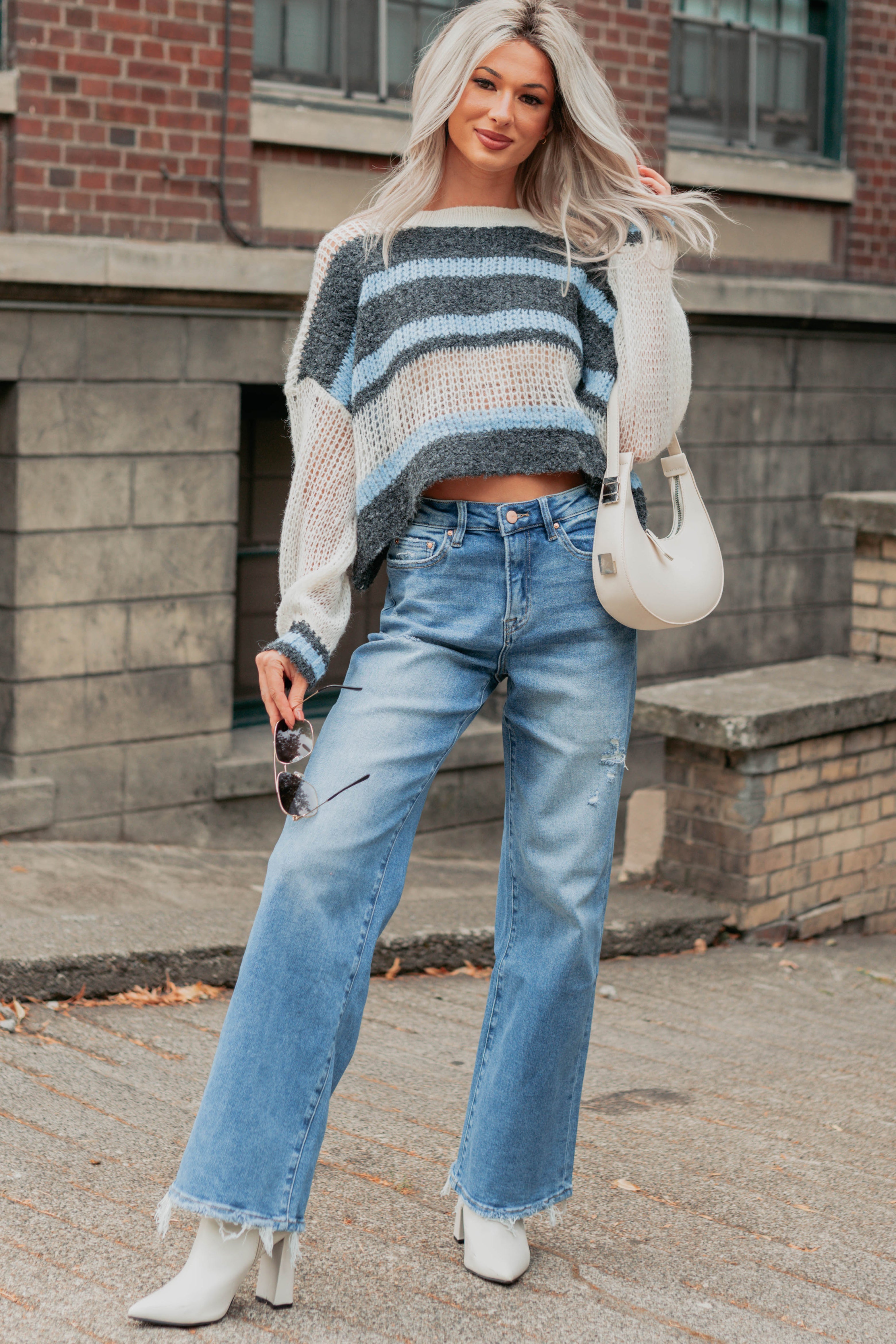Zari High Rise Straight Leg Mica Denim Jeans (Medium) - NanaMacs