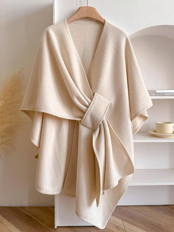 🔥 2-for-1 Deal! 🏆 Fall’s No.1 Seller – Elegant Solid Color Cape Shawl 💥 - AngraBech