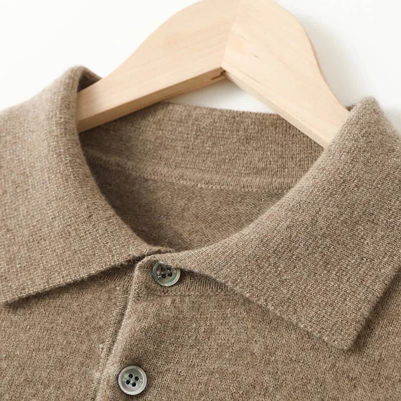 Mens Cashmere Polo Chic Sweater - AngraBech