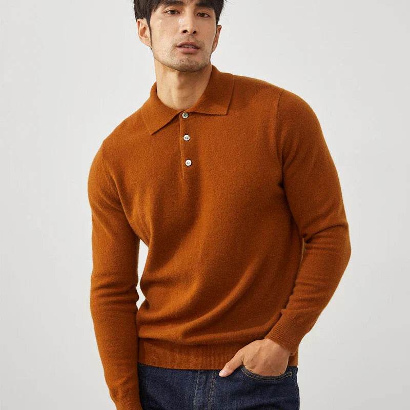 Mens Cashmere Polo Chic Sweater - AngraBech