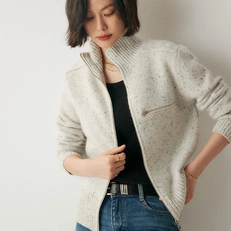 Pure Cashmere Zip Up Cardigan - AngraBech