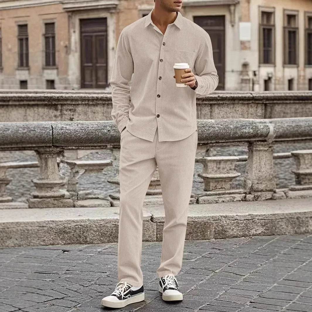 Casual Spring Corduroy Outfit Set - AngraBech