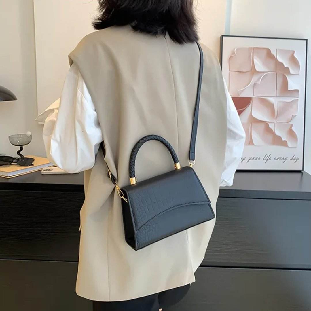 Top Handle Croc Embossed Handbag - AngraBech