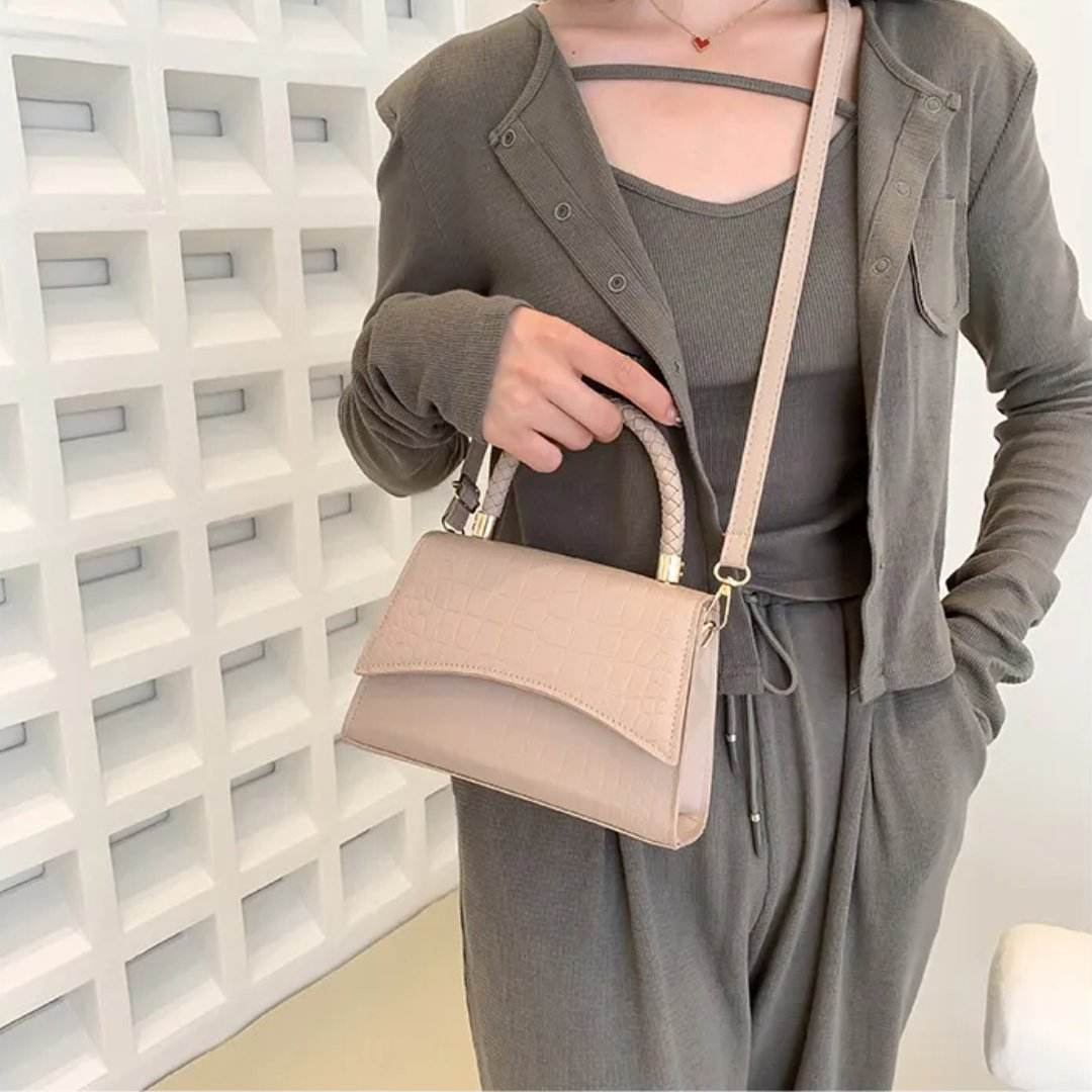 Top Handle Croc Embossed Handbag - AngraBech
