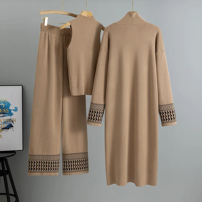 Fashionable Three Piece Knitted Lounge Set