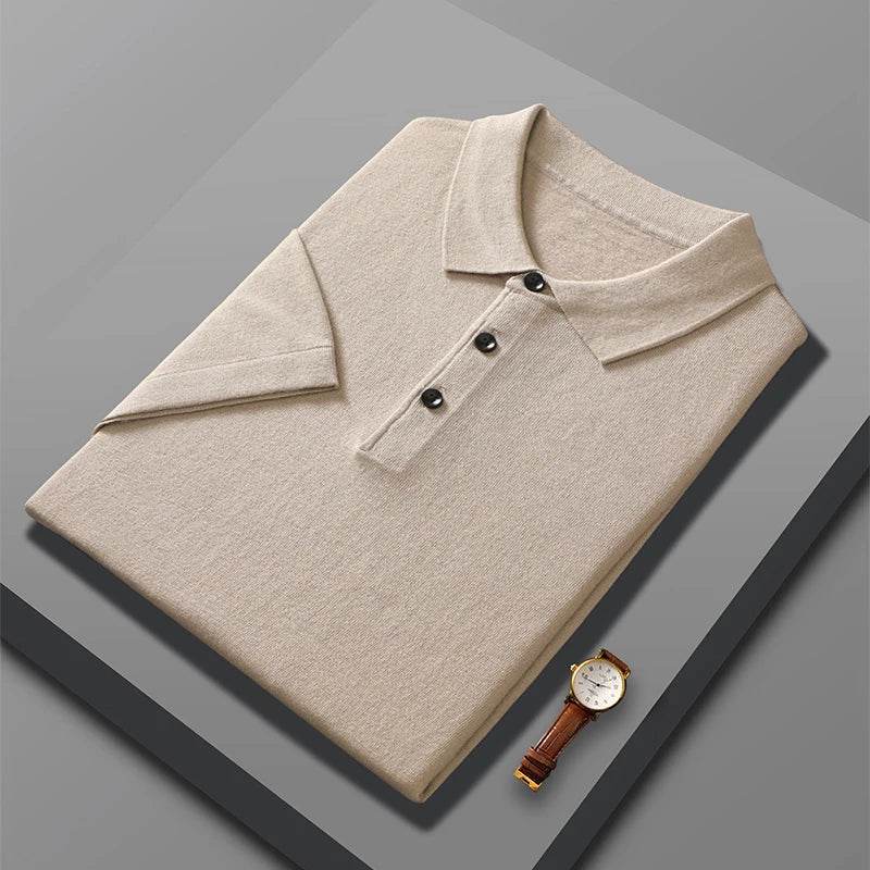 Fine Spun Wool Polo Collar Shirt - AngraBech