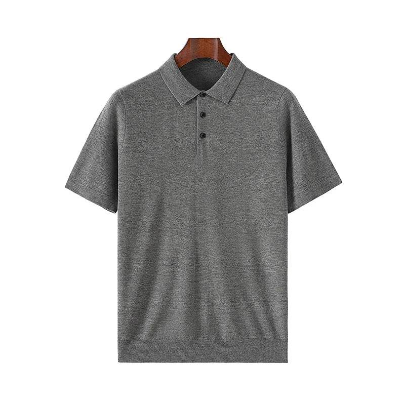 Fine Spun Wool Polo Collar Shirt - AngraBech