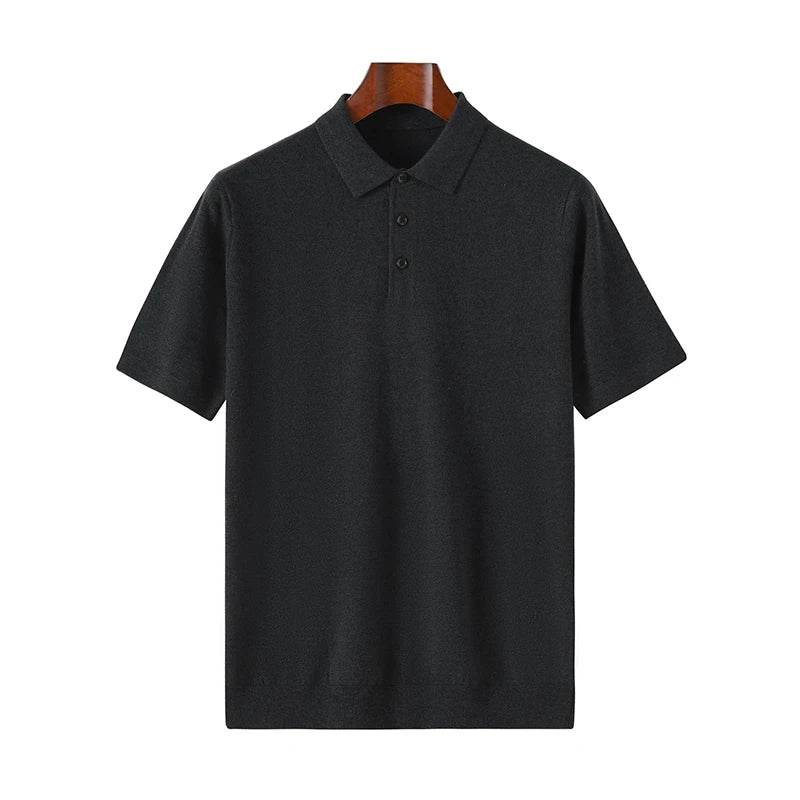 Fine Spun Wool Polo Collar Shirt - AngraBech