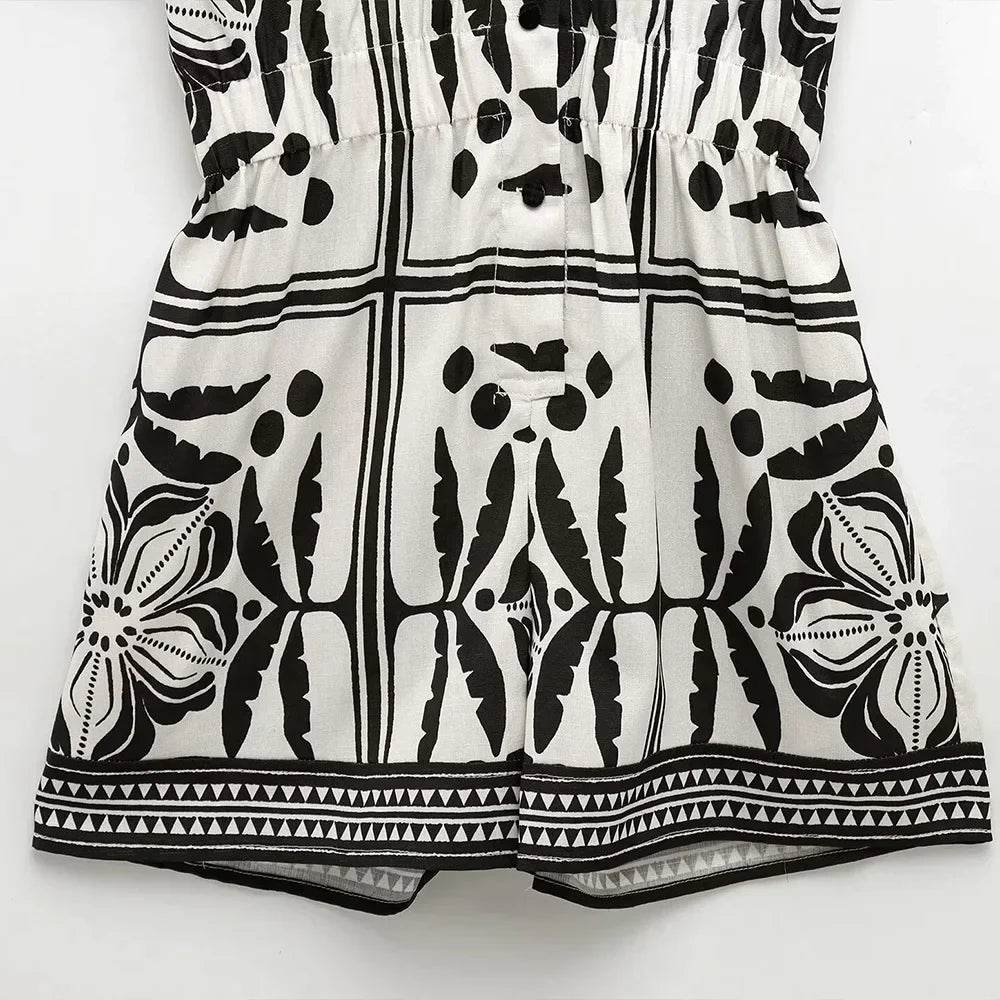 Womens Floral Print Short Blouses - AngraBech