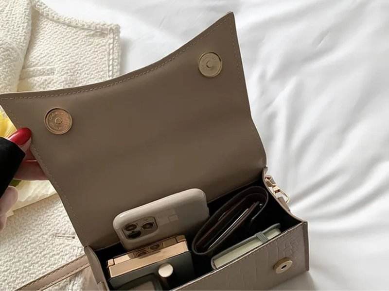 Top Handle Croc Embossed Handbag - AngraBech