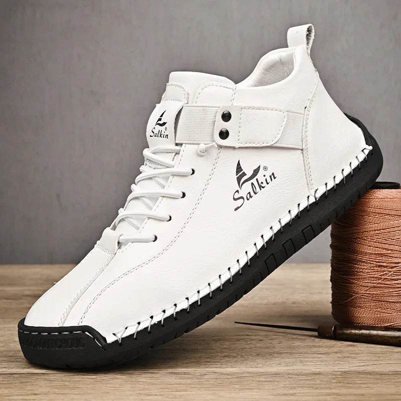 Mens Handmade Leaer Ankle Shoes 1 - AngraBech