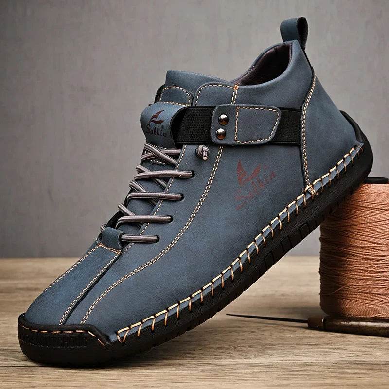 Mens Handmade Leaer Ankle Shoes 1 - AngraBech