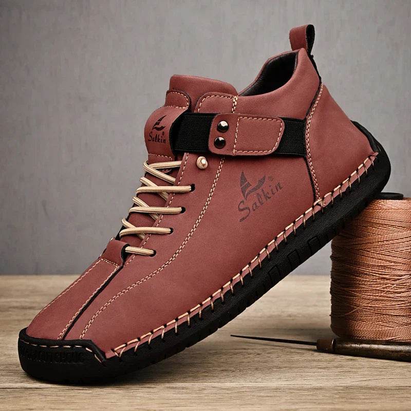 Mens Handmade Leaer Ankle Shoes 1 - AngraBech