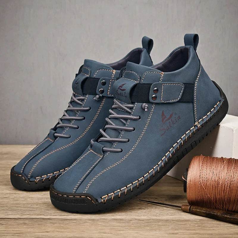 Mens Handmade Leaer Ankle Shoes 1 - AngraBech