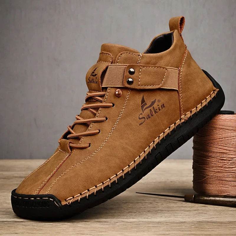 Mens Handmade Leaer Ankle Shoes 1 - AngraBech