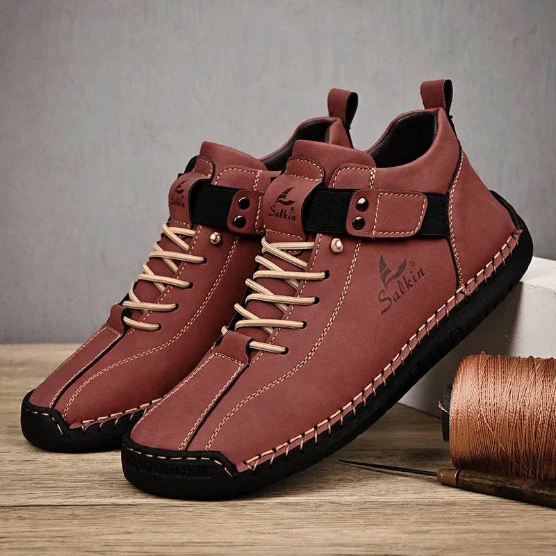 Mens Handmade Leaer Ankle Shoes 1 - AngraBech