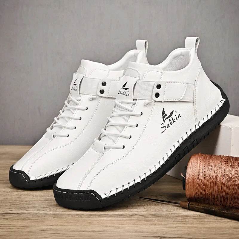 Mens Handmade Leaer Ankle Shoes 1 - AngraBech