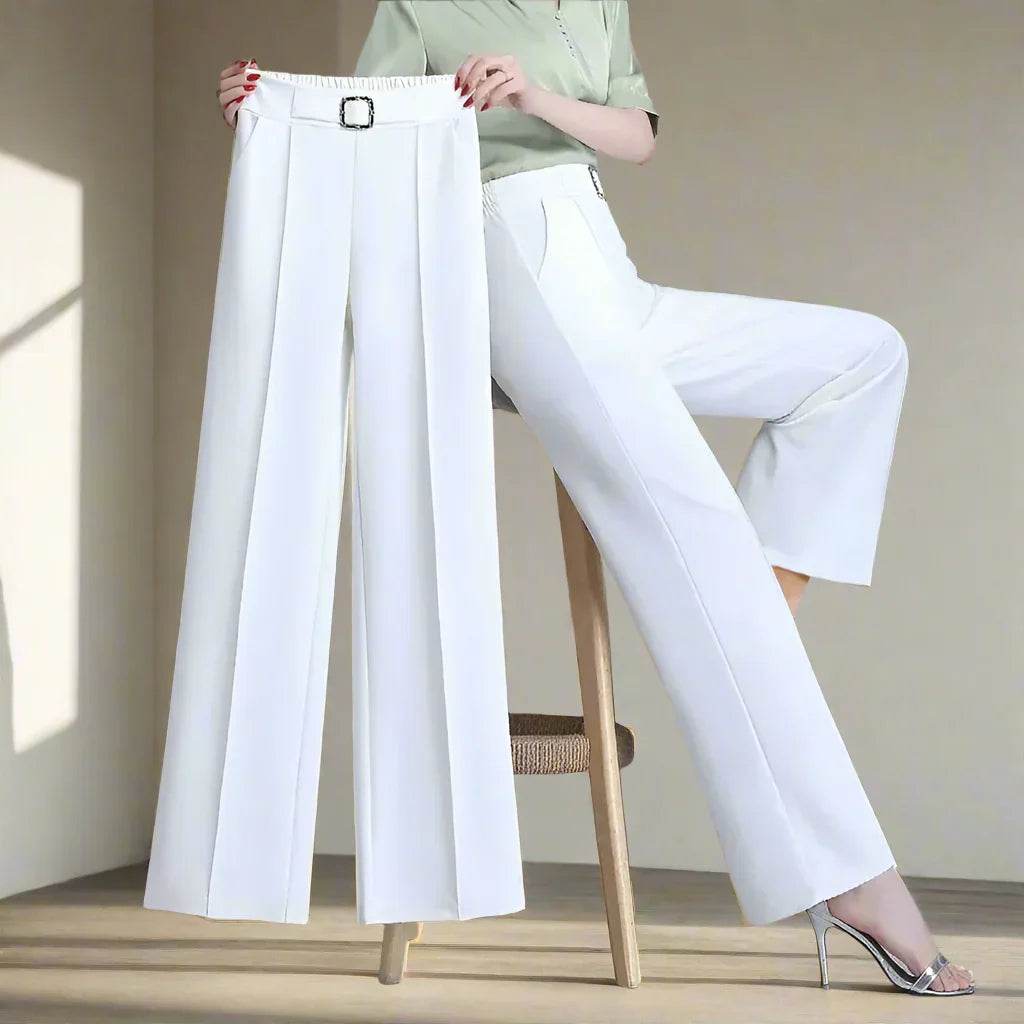 Womens High Waist Ice Silk Trousers - AngraBech