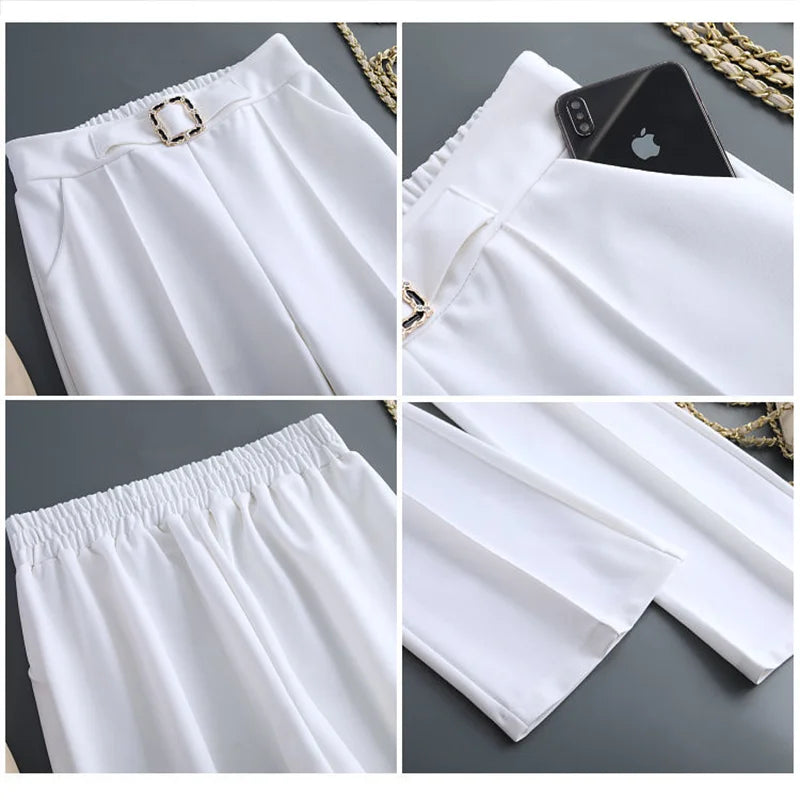 High Waist Ice Silk Trousers