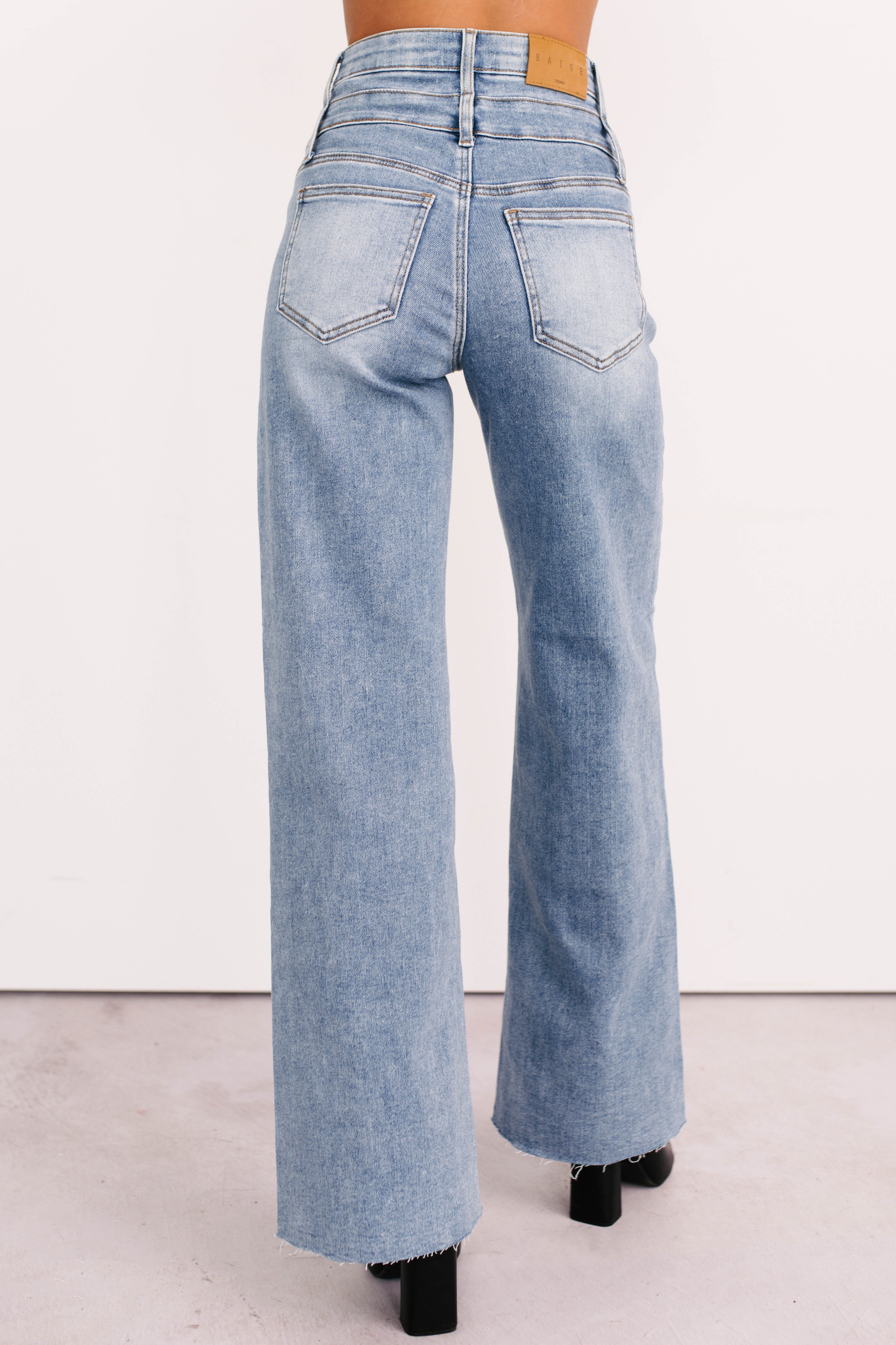Xander High Rise Double Waist Saige Denim Jeans (Medium) - NanaMacs