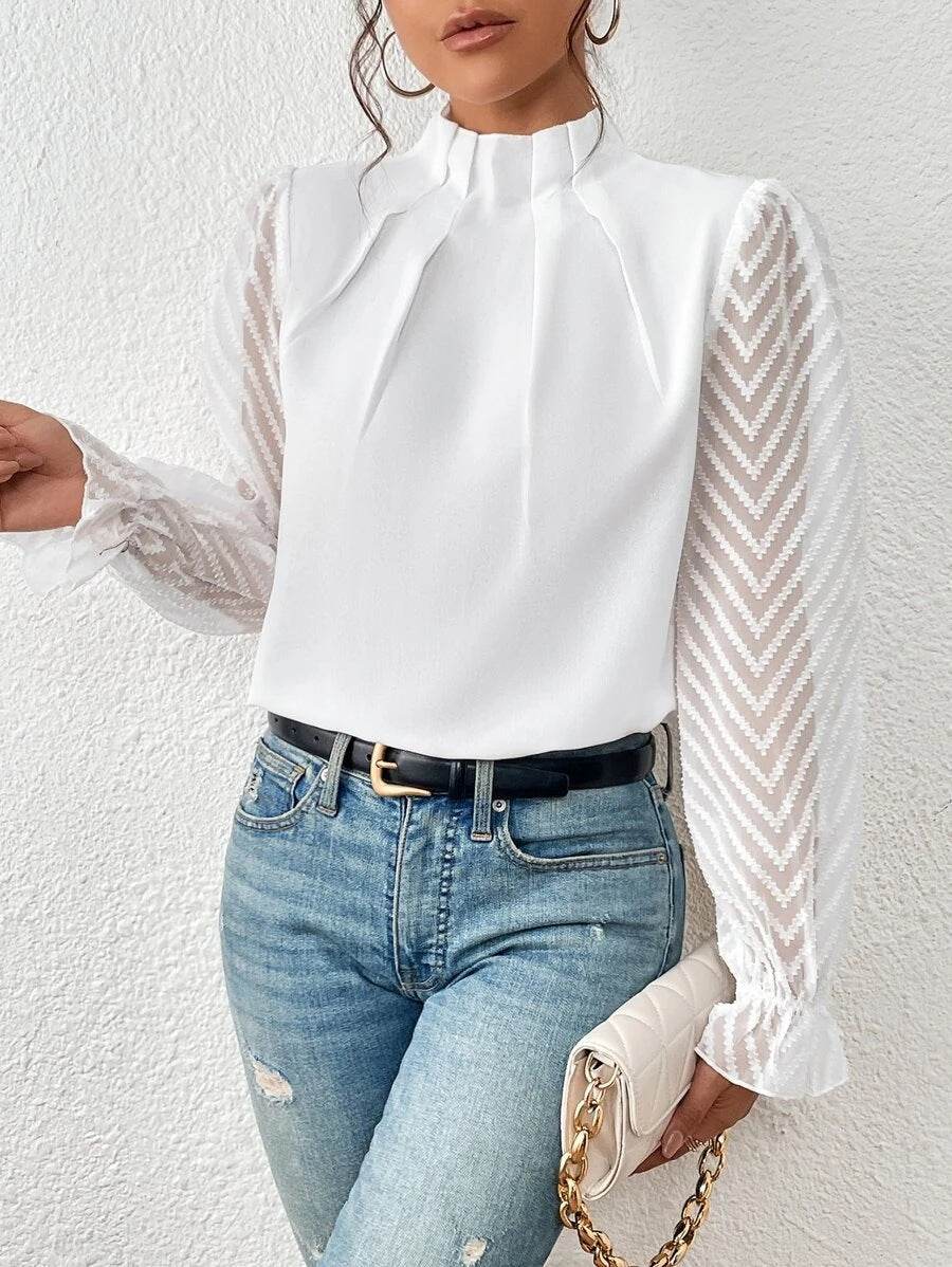 High Ne Lantern Sleeve Blouse - AngraBech