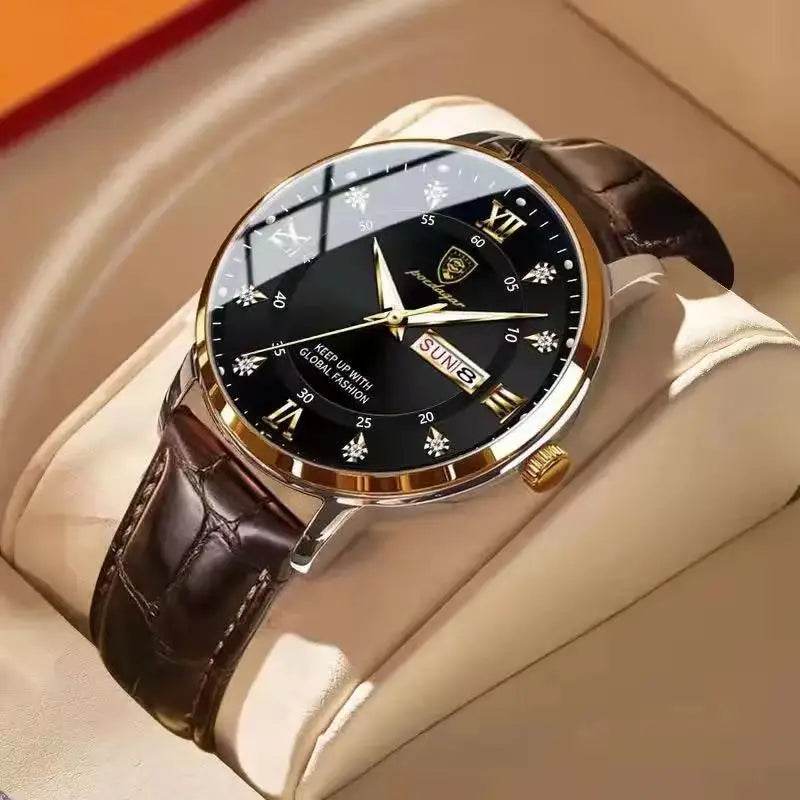 Luxury Waterproof Leaer Quartz Watch - AngraBech