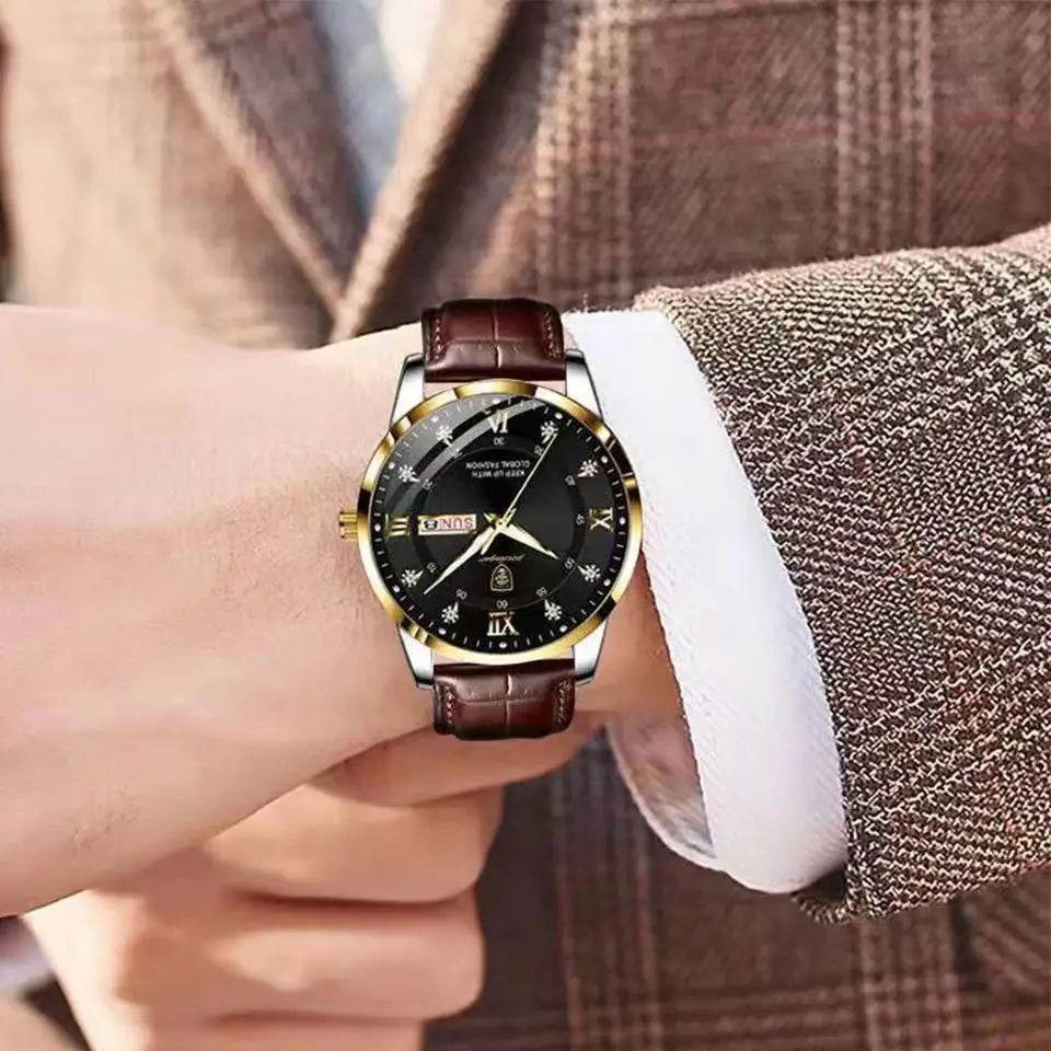 Luxury Waterproof Leaer Quartz Watch - AngraBech
