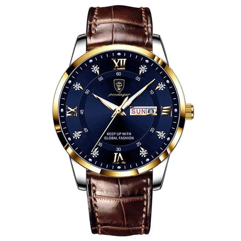 Luxury Waterproof Leaer Quartz Watch - AngraBech