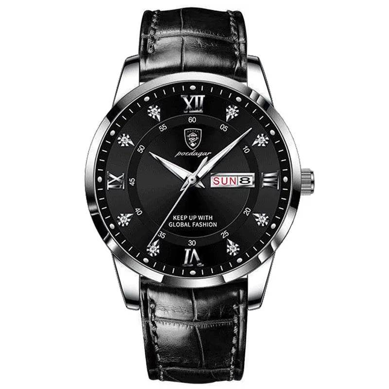 Luxury Waterproof Leaer Quartz Watch - AngraBech