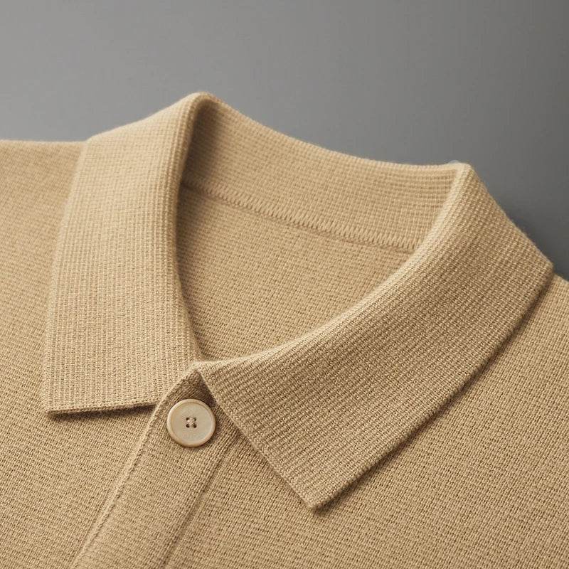 Mens Merino Wool Knit Cardigan Jaet - AngraBech