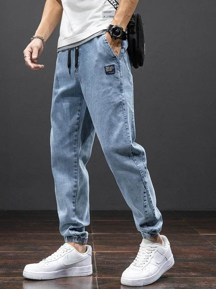 Mens Cargo Denim Baggy Jeans - AngraBech