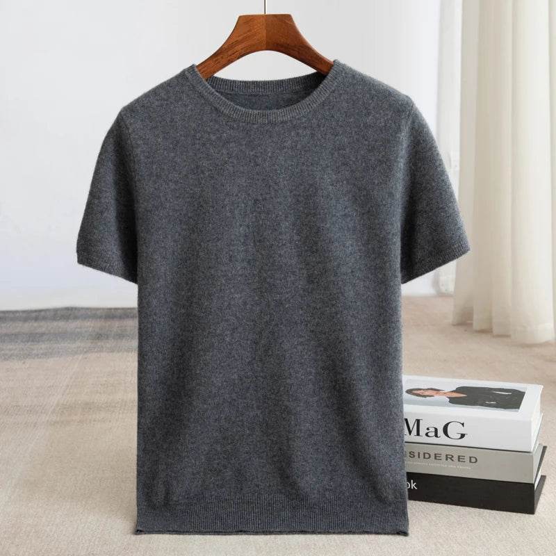 Mens Pure Merino Wool Knit Tee - AngraBech