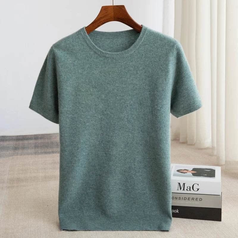 Mens Pure Merino Wool Knit Tee - AngraBech