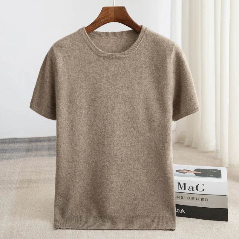 Mens Pure Merino Wool Knit Tee - AngraBech