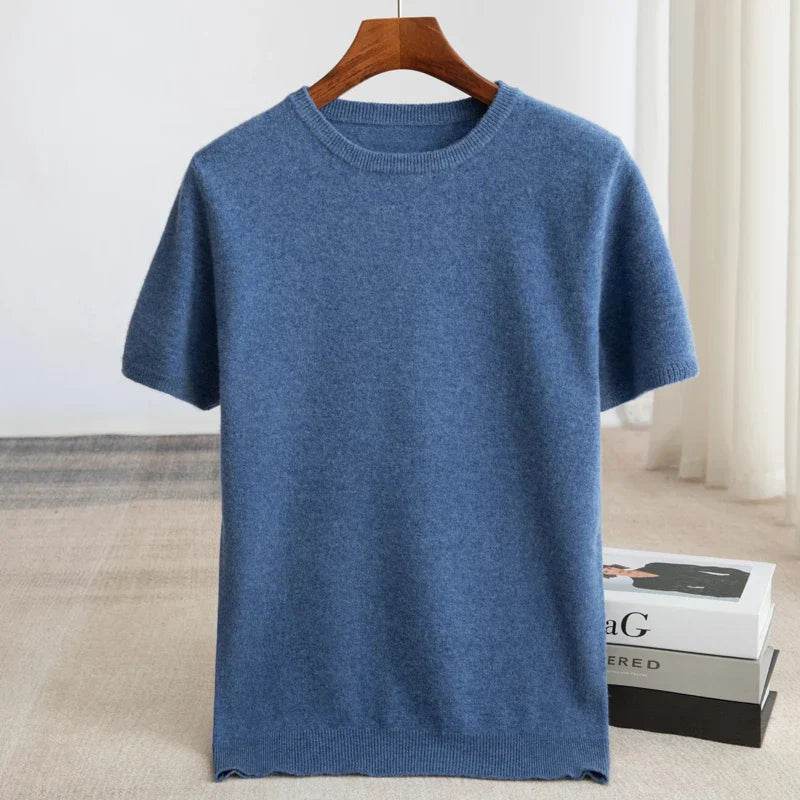 Mens Pure Merino Wool Knit Tee - AngraBech