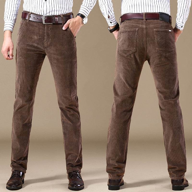 Mens Slim Fit Corduroy Pants - AngraBech