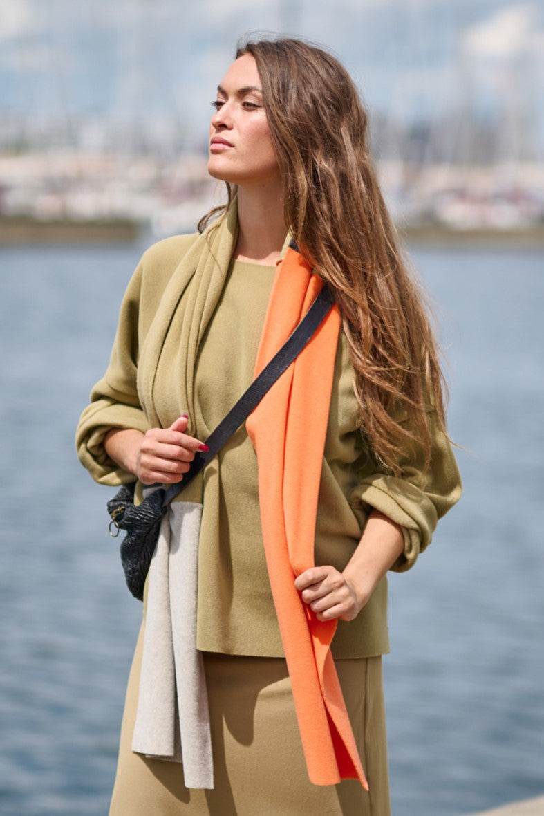 No Waste Scarf 4063nw Olive Sand Orange - AngraBech