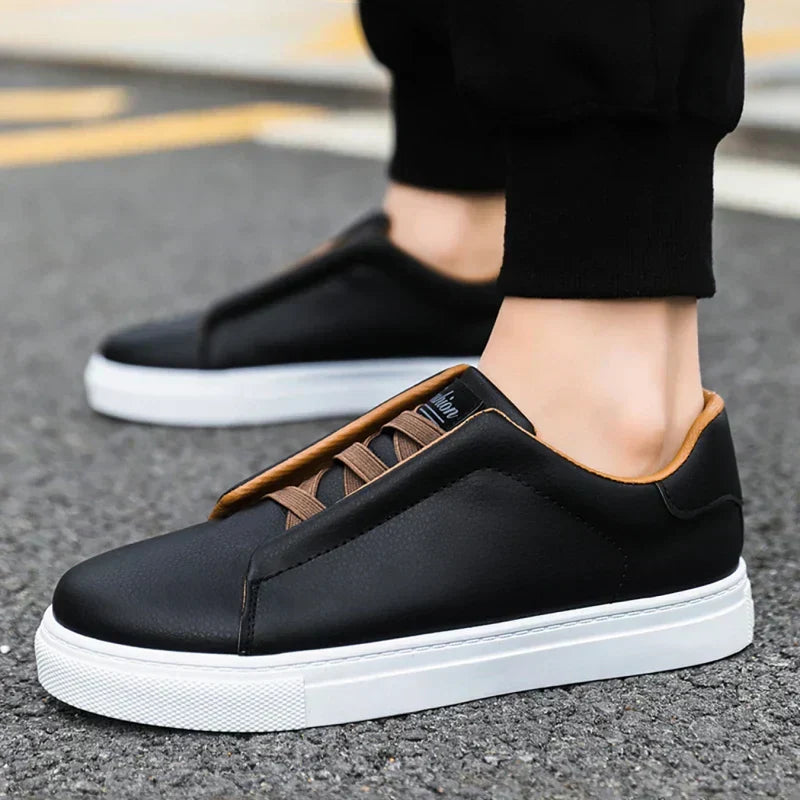 Premium Leather Slip-On Minimalist Sneakers