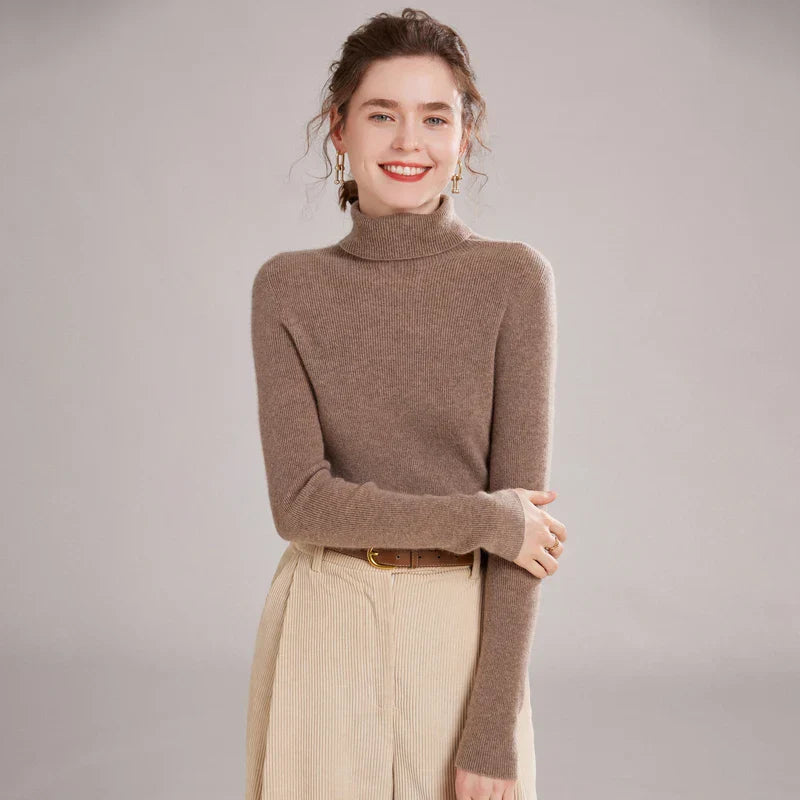 Pure Cashmere Slim Fit Turtleneck Sweater