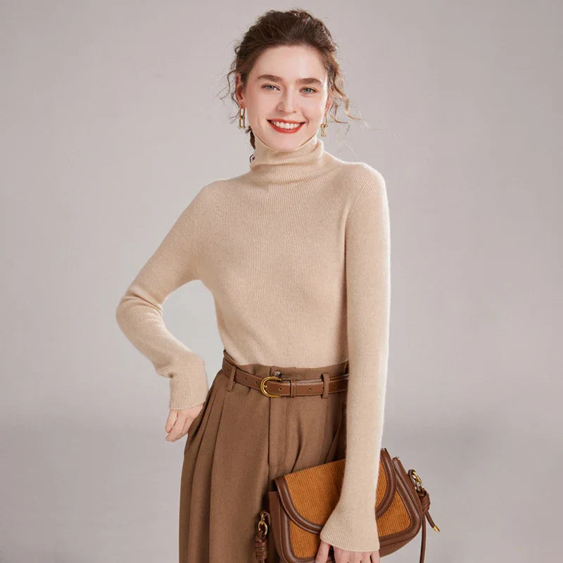 Pure Cashmere Slim Fit Turtleneck Sweater