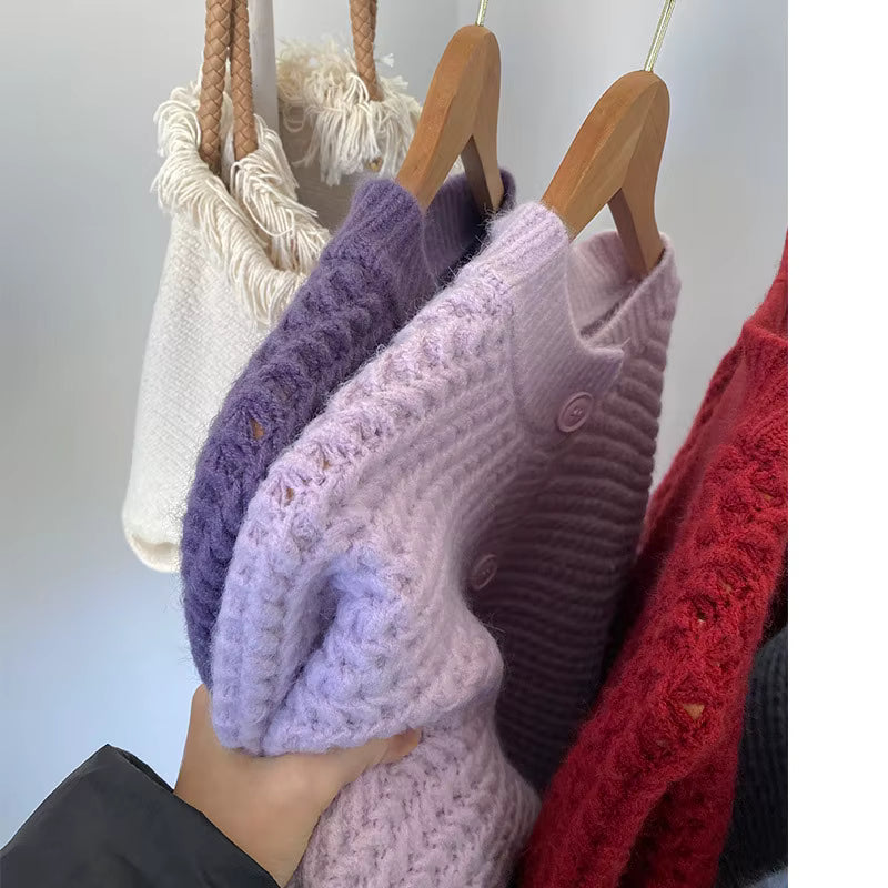 KOREAN-STYLE WOOL CARDIGAN