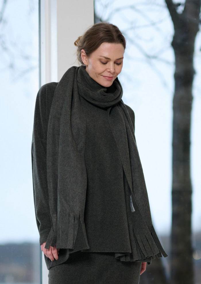 Scarf W Fringes 4107 Forrest - AngraBech